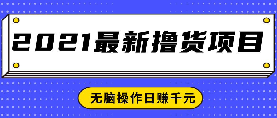 2021最新撸货项目,一部手机即可实现无脑操作轻松日赚千元-项目资源库