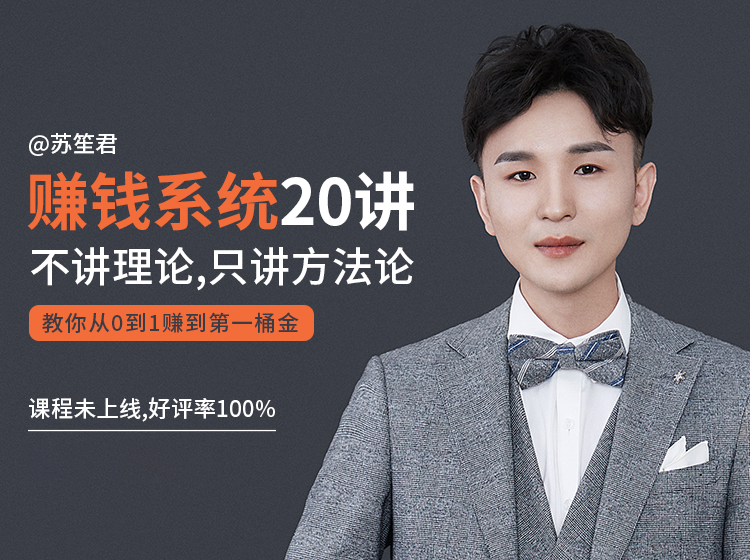 苏笙君的赚钱系统20课 教你从0到1赚到你的第一桶金(不讲理论,只讲方法论)-项目资源库