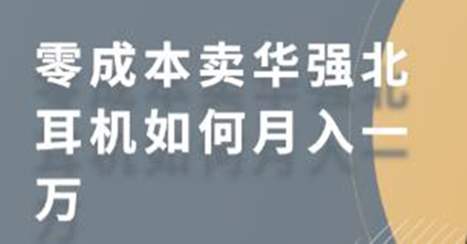 零成本卖华强北耳机如何月入10000+，教你在小红书上卖华强北耳机-项目资源库