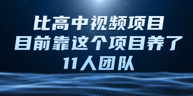 比高中视频项目，目前靠这个项目养了11人团队【视频课程】-项目资源库