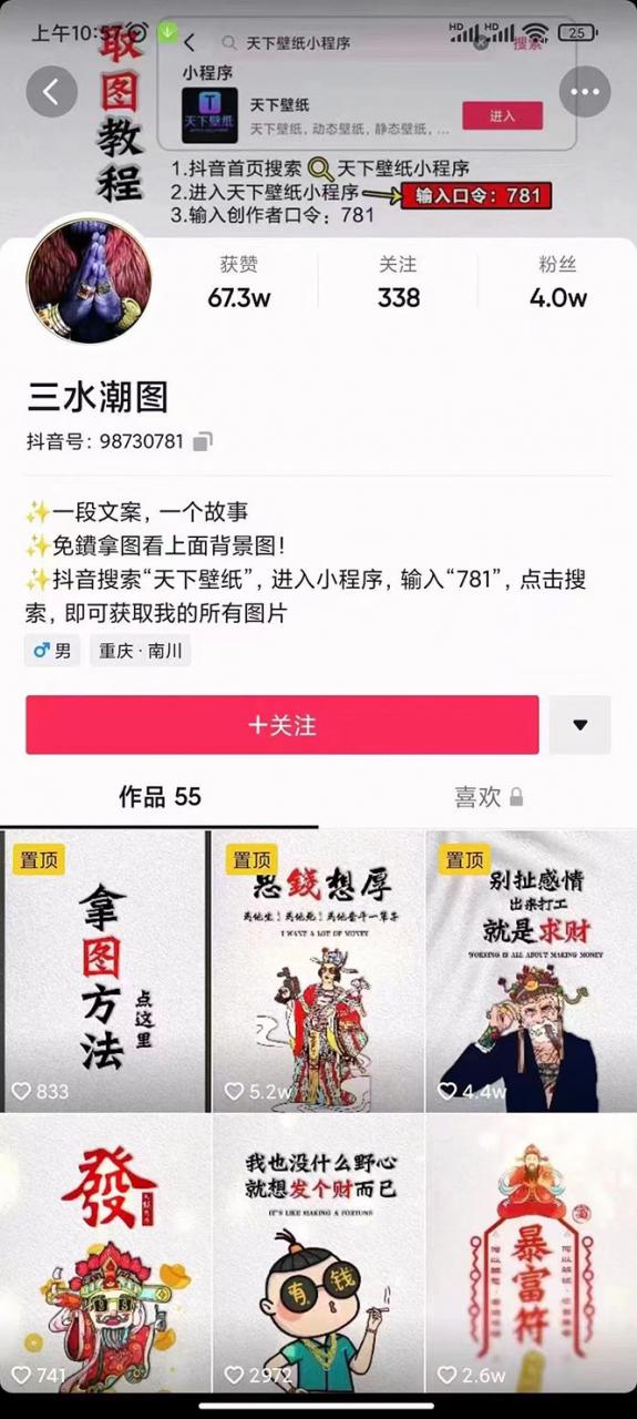 国潮壁纸变现项目,新手可操作日赚200+【素材+软件+教程】-项目资源库