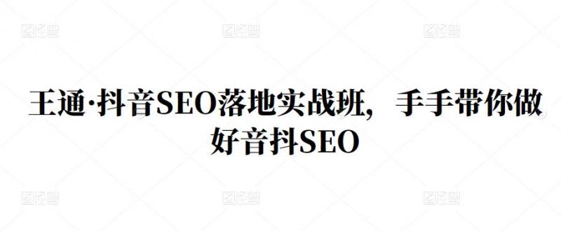 王通·抖音SEO落地实战班，手‬手带你做好音抖‬‬SEO-项目资源库