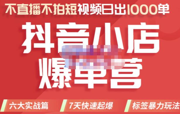 推易电商·2022年抖音小店爆单营，不直播、不拍短视频、日出1000单，暴力玩法-项目资源库
