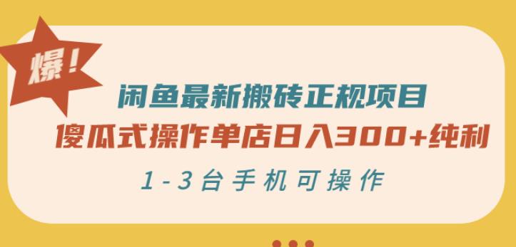 闲鱼最新搬砖正规项目：傻瓜式操作单店日入300+纯利，1-3台手机可操作-项目资源库
