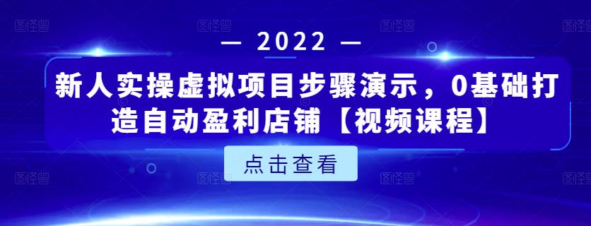 新人实操虚拟项目步骤演示，0基础打造自动盈利店铺【视频课程】-项目资源库