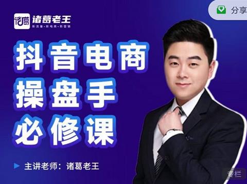 诸葛老王-抖音电商操盘手必修课：顶层设计，​起号破局，爆款运营，数据分析-项目资源库