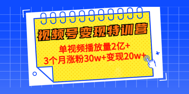 21天视频号变现特训营:单视频播放量2亿+3个月涨粉30w+变现20w+(第14期)-项目资源库