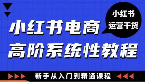 小红书电商高阶系统教程,新手从入门到精通系统课-项目资源库