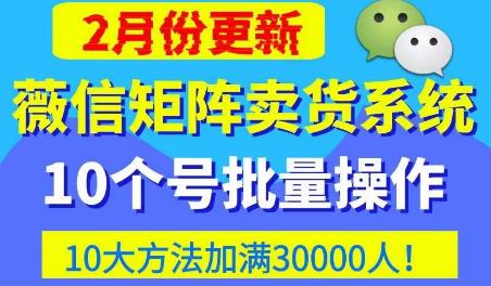 微信矩阵卖货系统,多线程批量养10个微信号,10种加粉落地方法,快速加满3W人卖货!-项目资源库