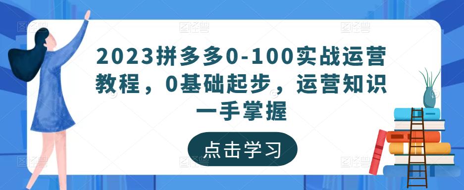2023拼多多0-100实战运营教程,0基础起步,运营知识一手掌握-项目资源库