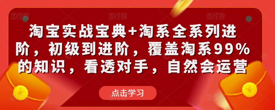 淘宝实战宝典+淘系全系列进阶,初级到进阶,覆盖淘系99%的知识,看透对手,自然会运营-项目资源库