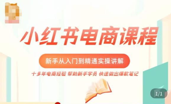 小红书电商新手入门到精通实操课,从入门到精通做爆款笔记,开店运营-项目资源库