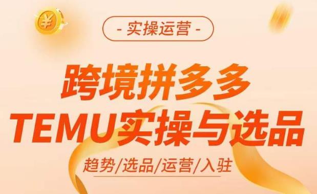 跨境拼多多TEMU实操与选品,掌握平台运营方法技巧,选品避坑12条标准,爆款的底层思路等-项目资源库