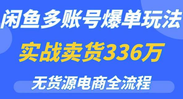 闲鱼多账号爆单玩法，无货源电商全流程，超简单的0门槛变现项目【揭秘】-项目资源库