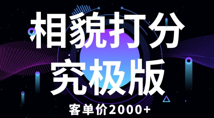 相貌打分究极版,客单价2000+纯新手小白就可操作的项目-项目资源库