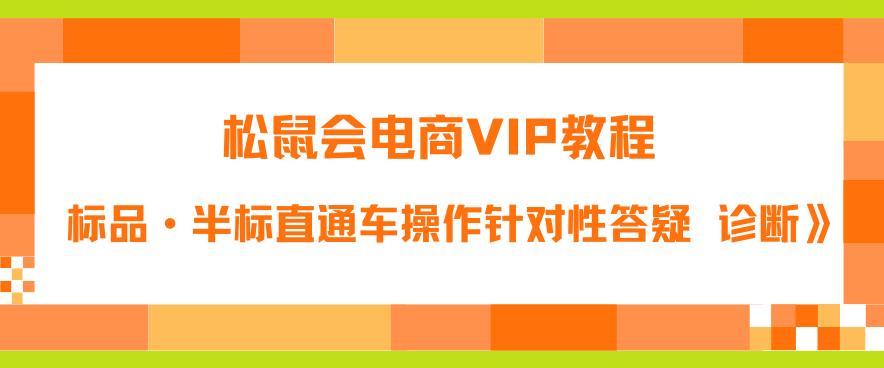 松鼠会电商VIP教程：松鼠《付费推广标品·半标直通车操作针对性答疑&诊断》-项目资源库