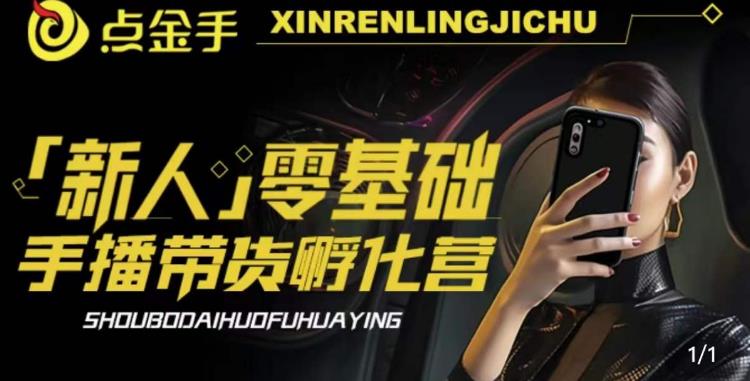2023点金手·新人零基础手播带货孵化营:账号运营篇+主播话术篇+数据流量篇等