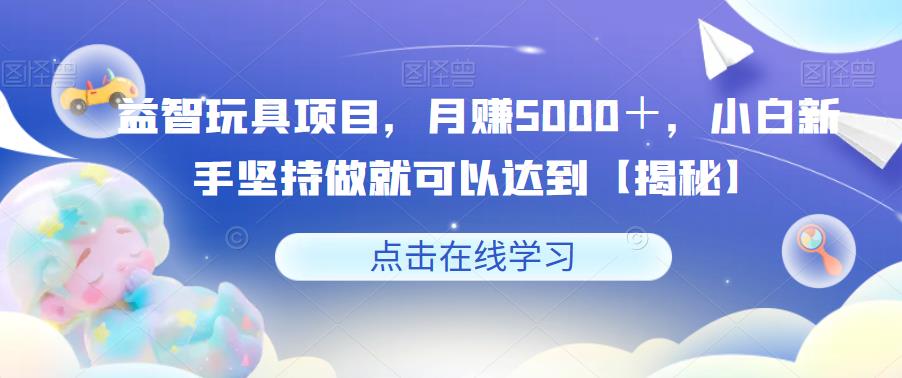 益智玩具项目，月赚5000＋，小白新手坚持做就可以达到【揭秘】-项目资源库