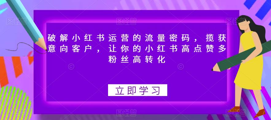 破解小红书运营的流量密码，揽获意向客户，让你的小红书高点赞多粉丝高转化-项目资源库