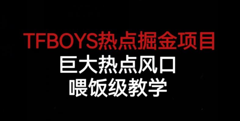 TFBOYS热点掘金项目，巨大热点风口，喂饭级教学-项目资源库