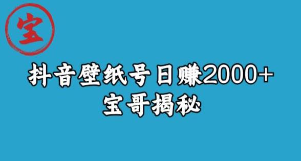 宝哥抖音壁纸号日赚2000+，不需要真人露脸就能操作【揭秘】-项目资源库