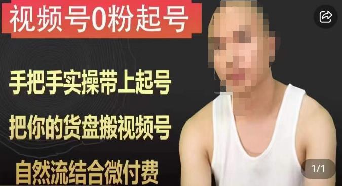天诺老吴视频号0粉起号课程，手把手实操带上起号，把你的货盘搬视频号，自然流结合微付费-项目资源库