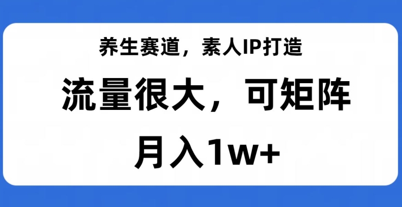 养生赛道，素人IP打造，流量很大，可矩阵，月入1w+【揭秘】-项目资源库