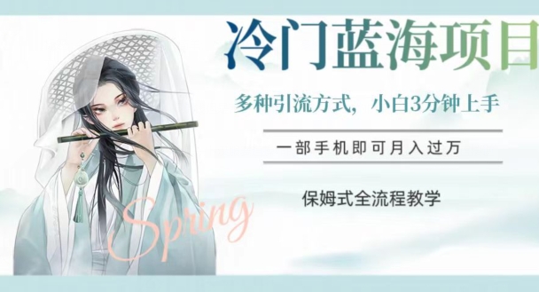 冷门蓝海项目，操作简单，小白3分钟上手，多种引流方式，保姆式全流程教学【揭秘】-项目资源库