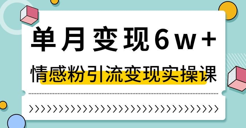 单月变现6W+，抖音情感粉引流变现实操课，小白可做，轻松上手，独家赛道【揭秘】-项目资源库