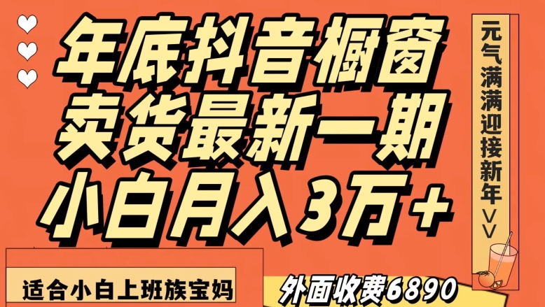 外面收费6890元年底抖音橱窗卖货最新一期，小白月入3万，适合小白上班族宝妈【揭秘】-项目资源库