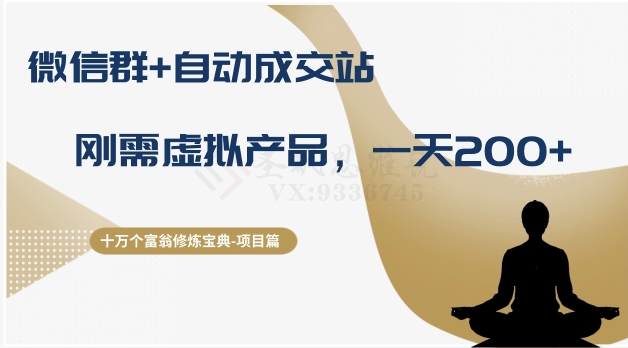 十万个富翁修炼宝典之8.微信群+自动成交站，刚需虚拟产品，一天200+-项目资源库