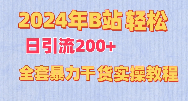 2024年B站轻松日引流200+的全套暴力干货实操教程【揭秘】-项目资源库
