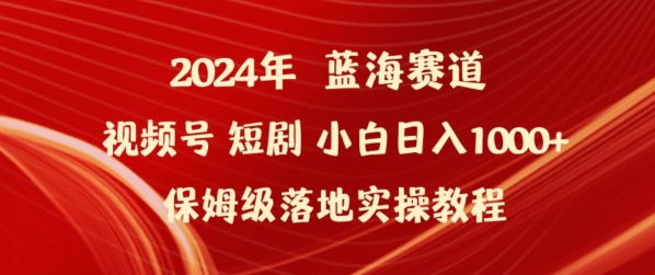 2024年视频号短剧新玩法小白日入1000+保姆级落地实操教程【揭秘】-项目资源库