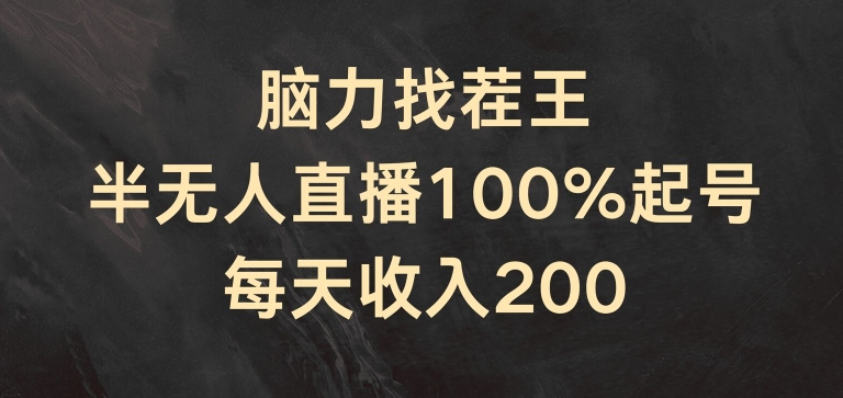 脑力找茬王，半无人直播100%起号，每天收入200+【揭秘】-项目资源库