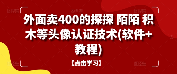 外面卖400的探探 陌陌 积木等头像认证技术(软件+教程)-项目资源库