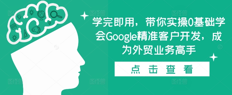 学完即用，带你实操0基础学会Google精准客户开发，成为外贸业务高手-项目资源库