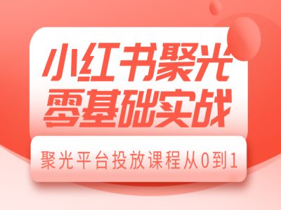 小红书聚光零基础实战，聚光平台投放课程从0到1-项目资源库