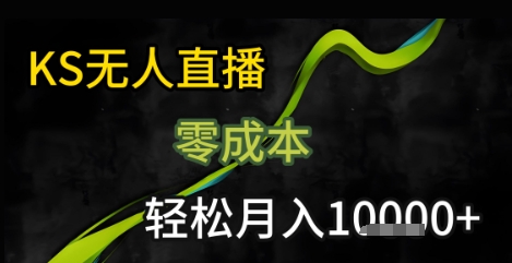 KS无人直播25年最新玩法，只需一部手机，轻松月入1W+【揭秘】-项目资源库