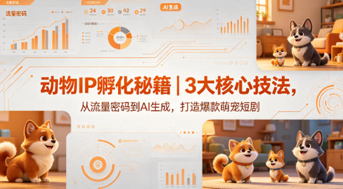 动物IP孵化秘籍｜3大核心技法，从流量密码到AI生成，打造爆款萌宠短剧-项目资源库