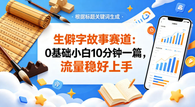 公众号流量主——生僻字故事赛道，流量稳，好上手，0基础小白也能10分钟一篇-项目资源库