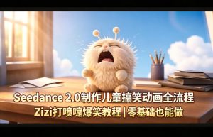 Seedance 2.0制作儿童搞笑动画全流程Zizi打喷嚏爆笑教程｜零基础也能做-项目资源库