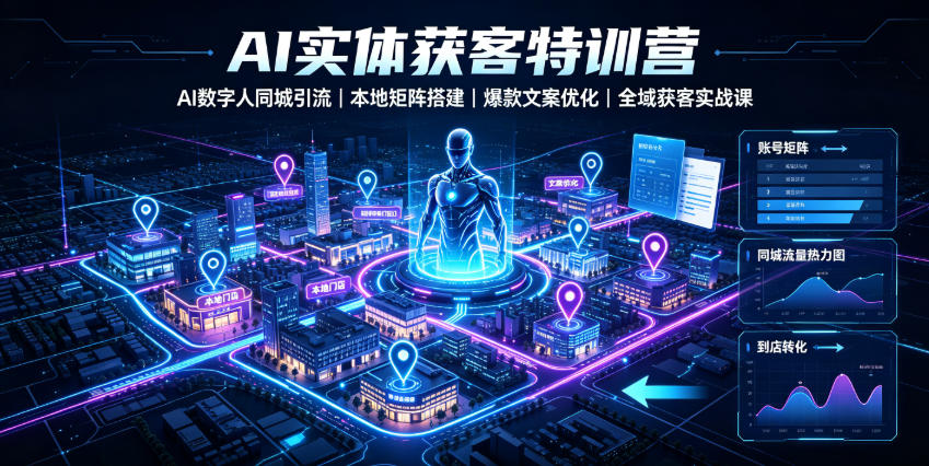 AI实体获客特训营｜AI数字人同城引流、本地矩阵搭建、爆款文案优化全域获客实战课-项目资源库