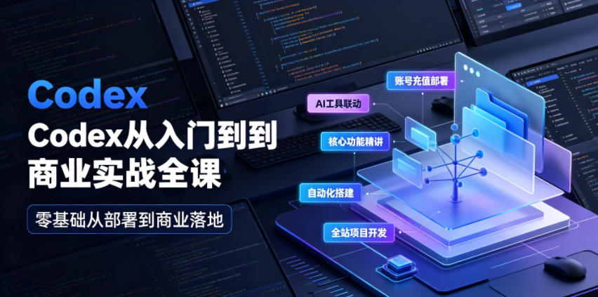 Codex从入门到商业实战全课｜账号充值部署、AI工具联动、核心功能精讲、自动化搭建、全站项目开发零基础教程-项目资源库