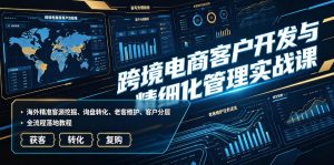 跨境电商客户开发与精细化管理实战课|海外精准客源挖掘、询盘转化、老客维护、客户分层全流程落地教程-项目资源库