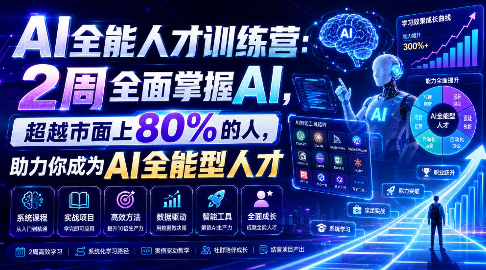 AI全能人才训练营：2周全面掌握AI，超越市面上80%的人，助力你成为AI全能型人才-项目资源库