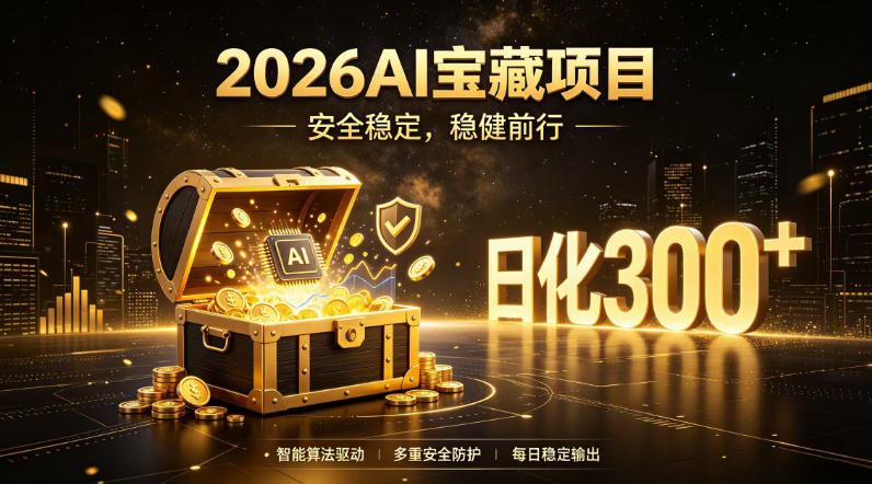 2026AI安全掘金项目，日化稳定300+，无需人为干预操作，当天见收益，操作简单【揭秘】-项目资源库