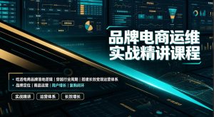 品牌电商运维实战精讲课程|吃透电商品牌落地逻辑、穿越行业周期、搭建长效变现运营体系-项目资源库