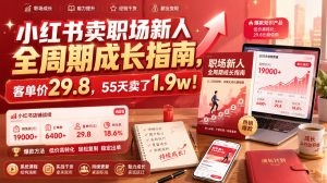小红书卖职场新人全周期成长指南,客单价29.8,55天卖了1.9w!-项目资源库
