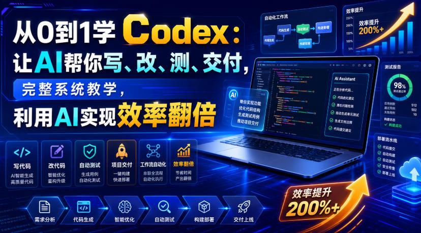 从0到1学Codex：让AI帮你写、改、测、交付，完整系统教学，利用AI实现效率翻倍-项目资源库