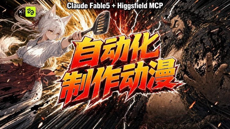 AI自动化动漫制作！Claude Fable 5接入Higgsfield MCP，直接生成完整创意内容-项目资源库